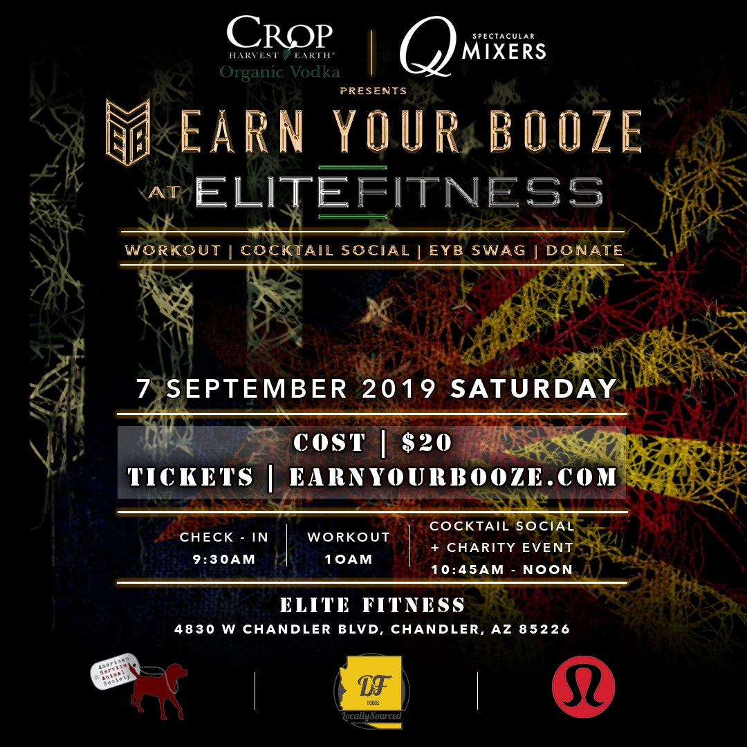 SEP 7 | Elite Fitness | Crop Organic Vodka | Q Mixers | EARN YOUR VODKAEarn Your Booze